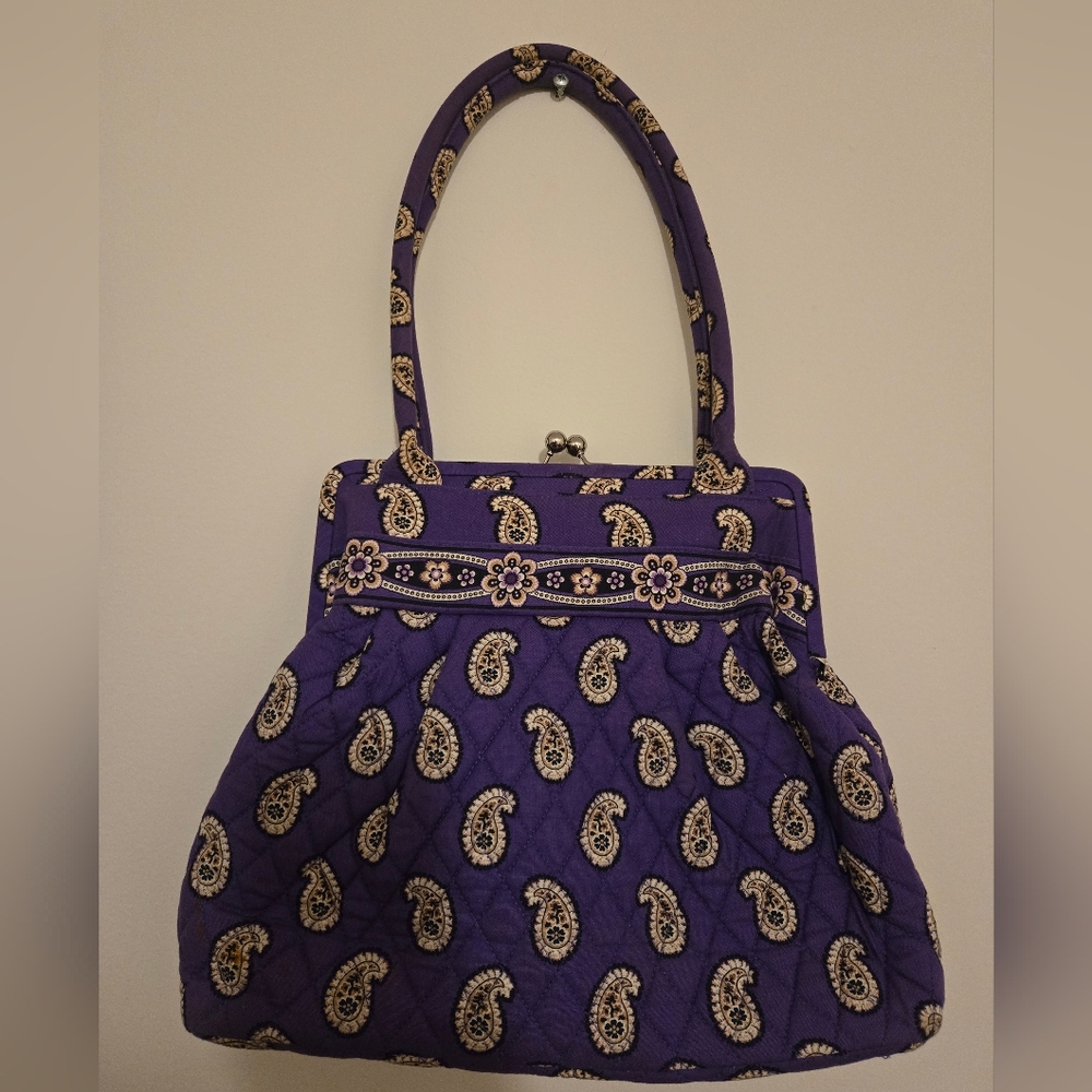 Vera Bradley Purple Paisley Kisslock Bag